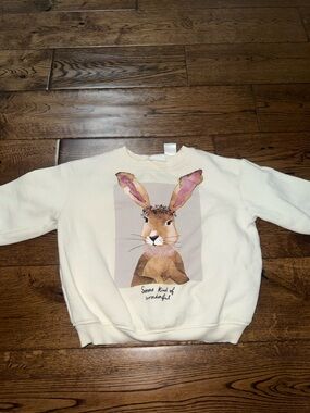 Zara Cream Bunny Crewneck Size 12-18 Month